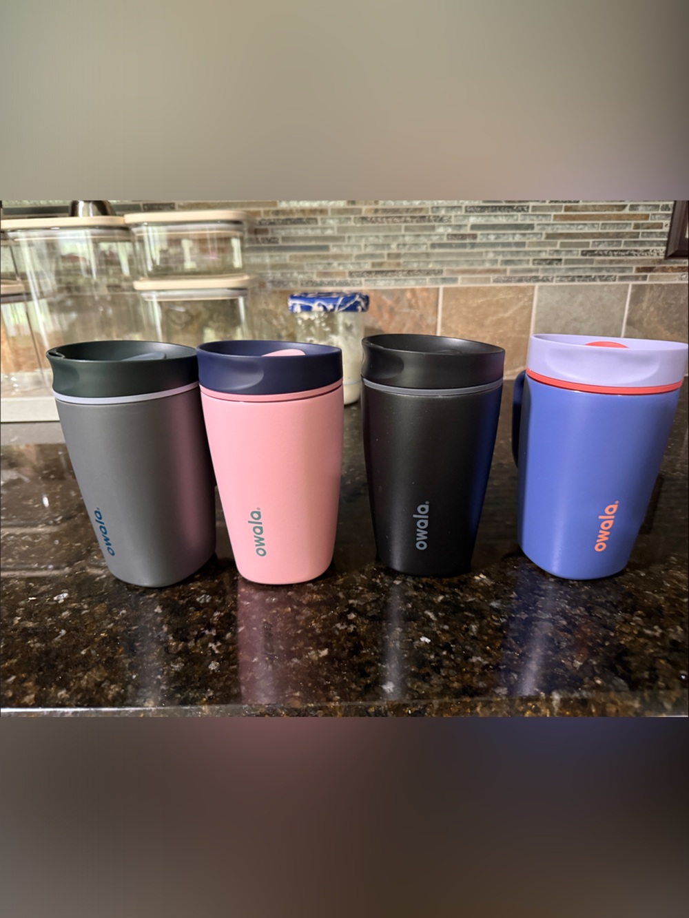 Owala Insulated Tumbler Set - Gray, Pink, Black, Purple- 12 oz w/ handles